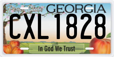 GA license plate CXL1828