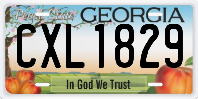 GA license plate CXL1829
