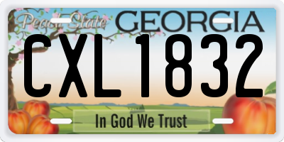 GA license plate CXL1832