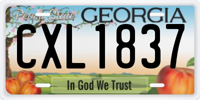 GA license plate CXL1837