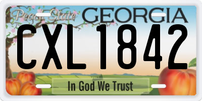 GA license plate CXL1842