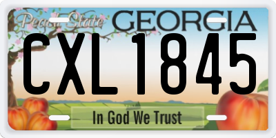 GA license plate CXL1845