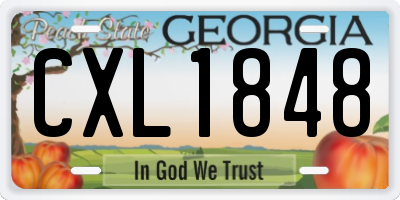 GA license plate CXL1848