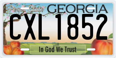 GA license plate CXL1852