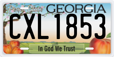 GA license plate CXL1853
