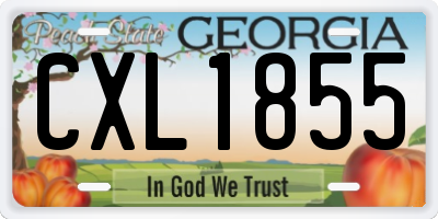 GA license plate CXL1855