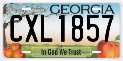 GA license plate CXL1857