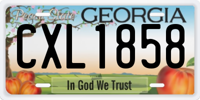 GA license plate CXL1858