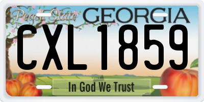 GA license plate CXL1859