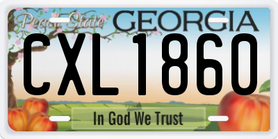 GA license plate CXL1860