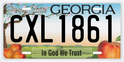 GA license plate CXL1861