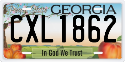 GA license plate CXL1862