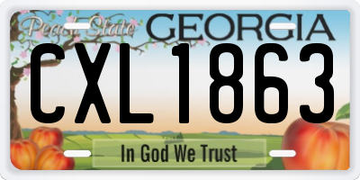GA license plate CXL1863