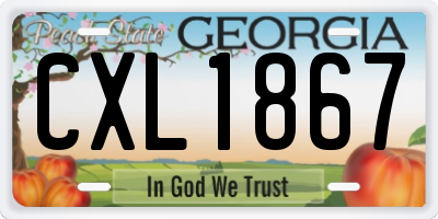 GA license plate CXL1867