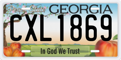 GA license plate CXL1869