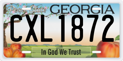 GA license plate CXL1872