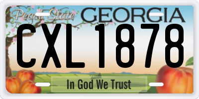 GA license plate CXL1878