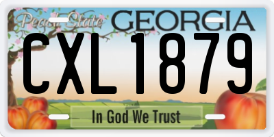 GA license plate CXL1879