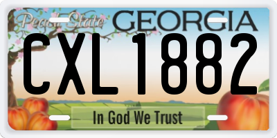 GA license plate CXL1882