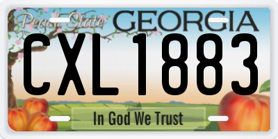 GA license plate CXL1883
