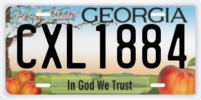 GA license plate CXL1884