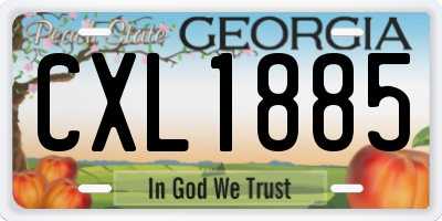 GA license plate CXL1885