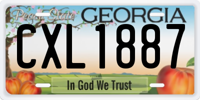 GA license plate CXL1887