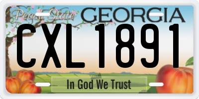 GA license plate CXL1891