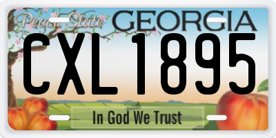 GA license plate CXL1895