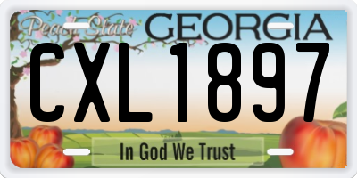 GA license plate CXL1897