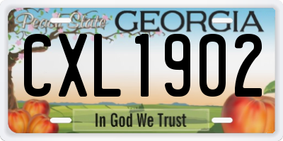 GA license plate CXL1902
