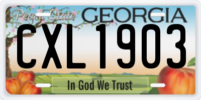 GA license plate CXL1903