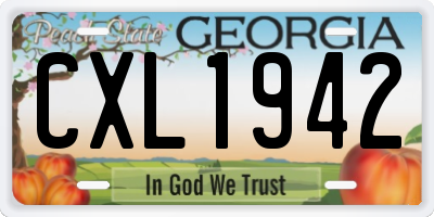 GA license plate CXL1942