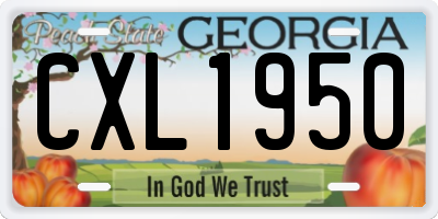 GA license plate CXL1950