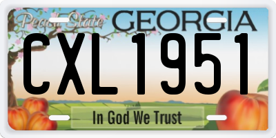 GA license plate CXL1951