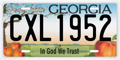 GA license plate CXL1952