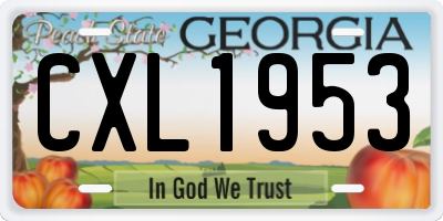 GA license plate CXL1953