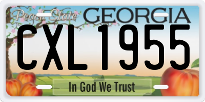 GA license plate CXL1955