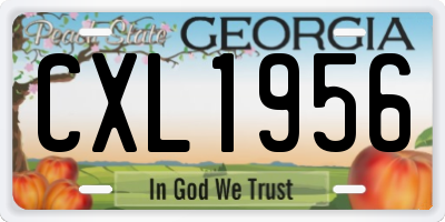 GA license plate CXL1956