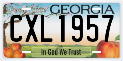GA license plate CXL1957