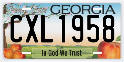 GA license plate CXL1958