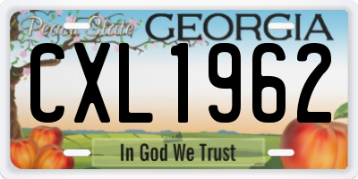 GA license plate CXL1962