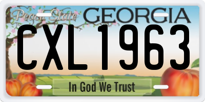 GA license plate CXL1963