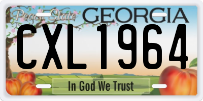 GA license plate CXL1964
