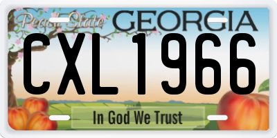 GA license plate CXL1966