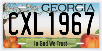 GA license plate CXL1967