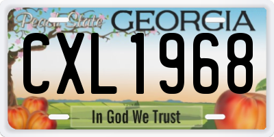 GA license plate CXL1968