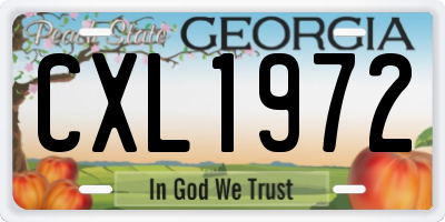 GA license plate CXL1972
