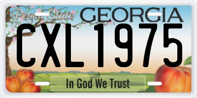 GA license plate CXL1975