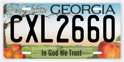 GA license plate CXL2660